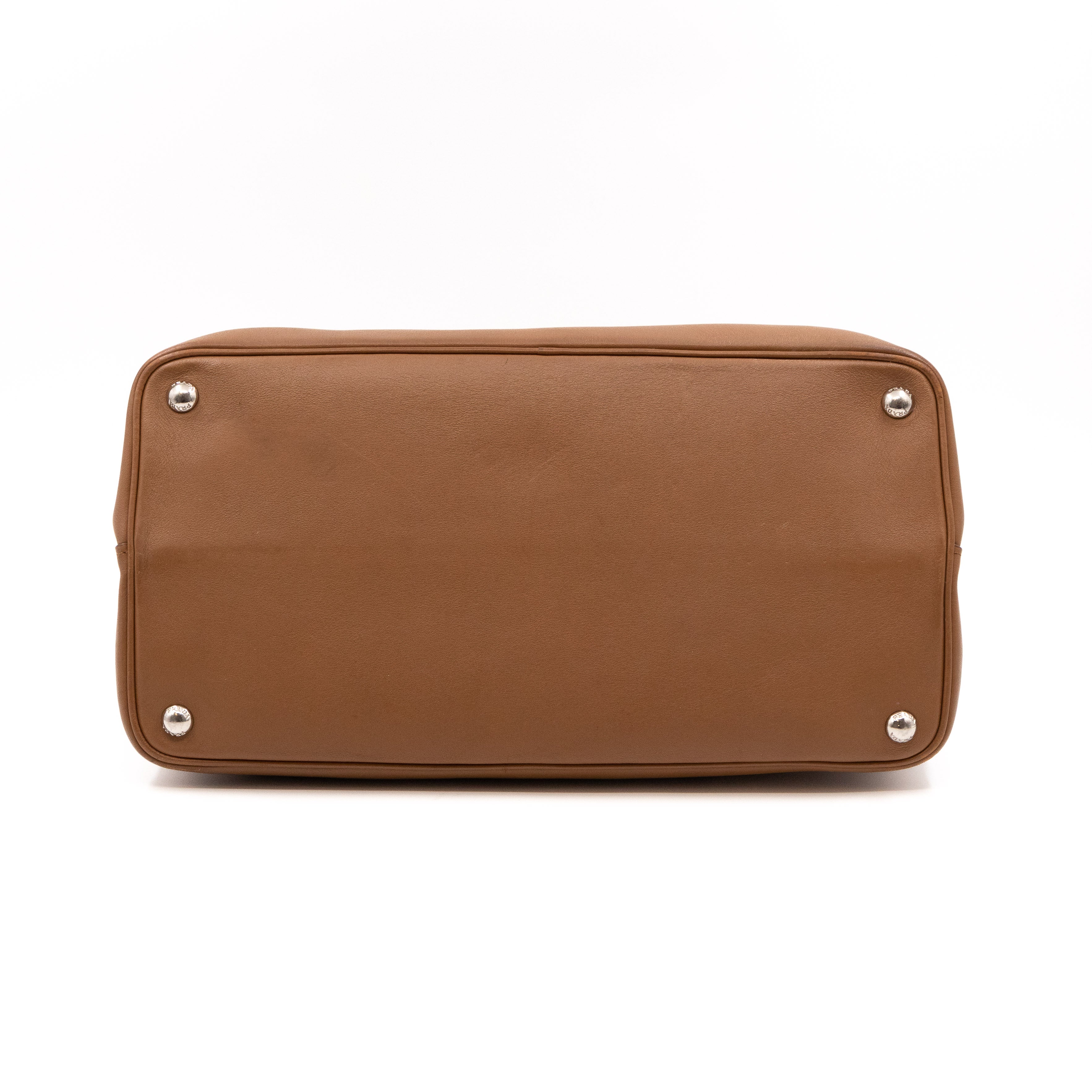 Flap Tote Bag Brown Vitello Leather
