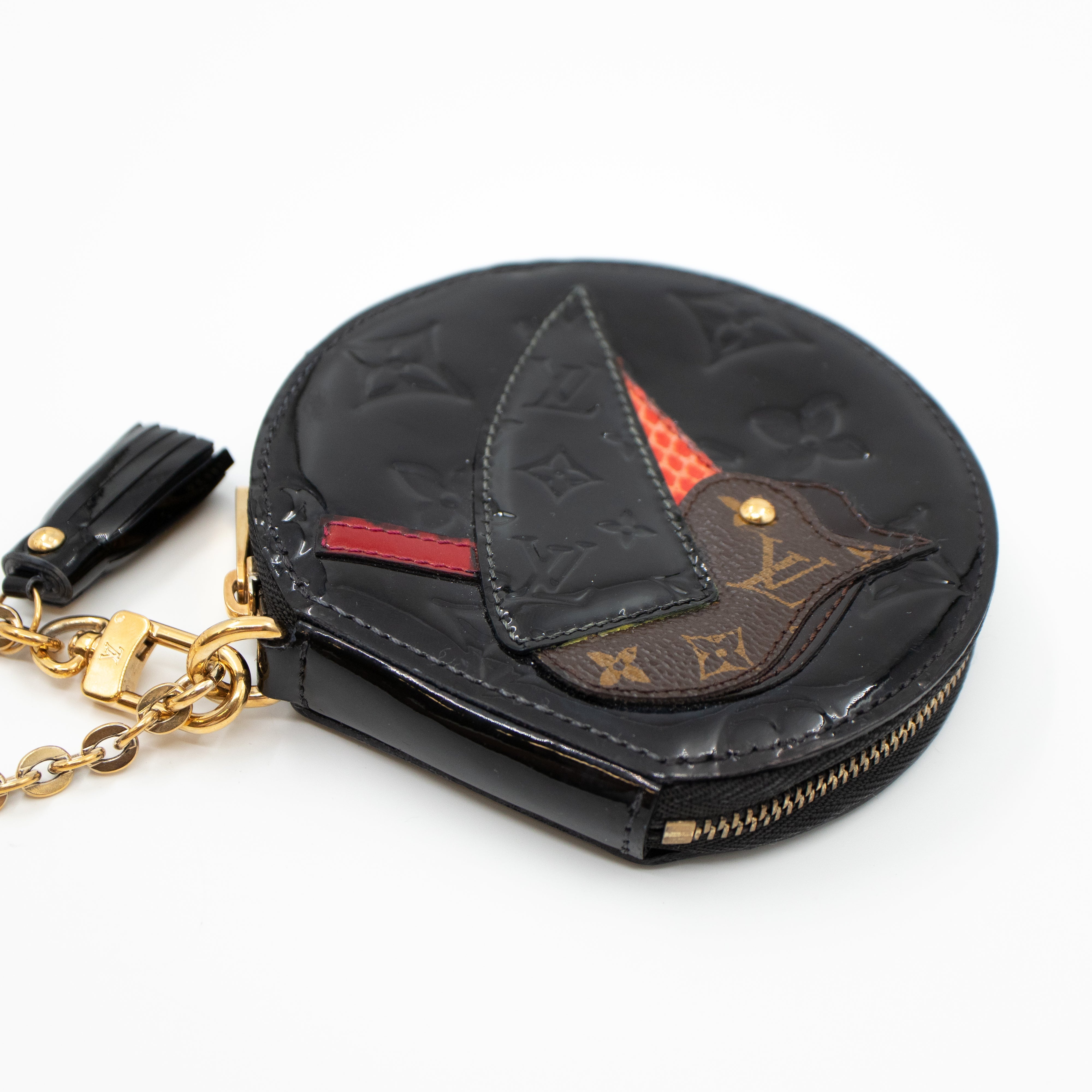 Coin Purse Animaux Vernis Black