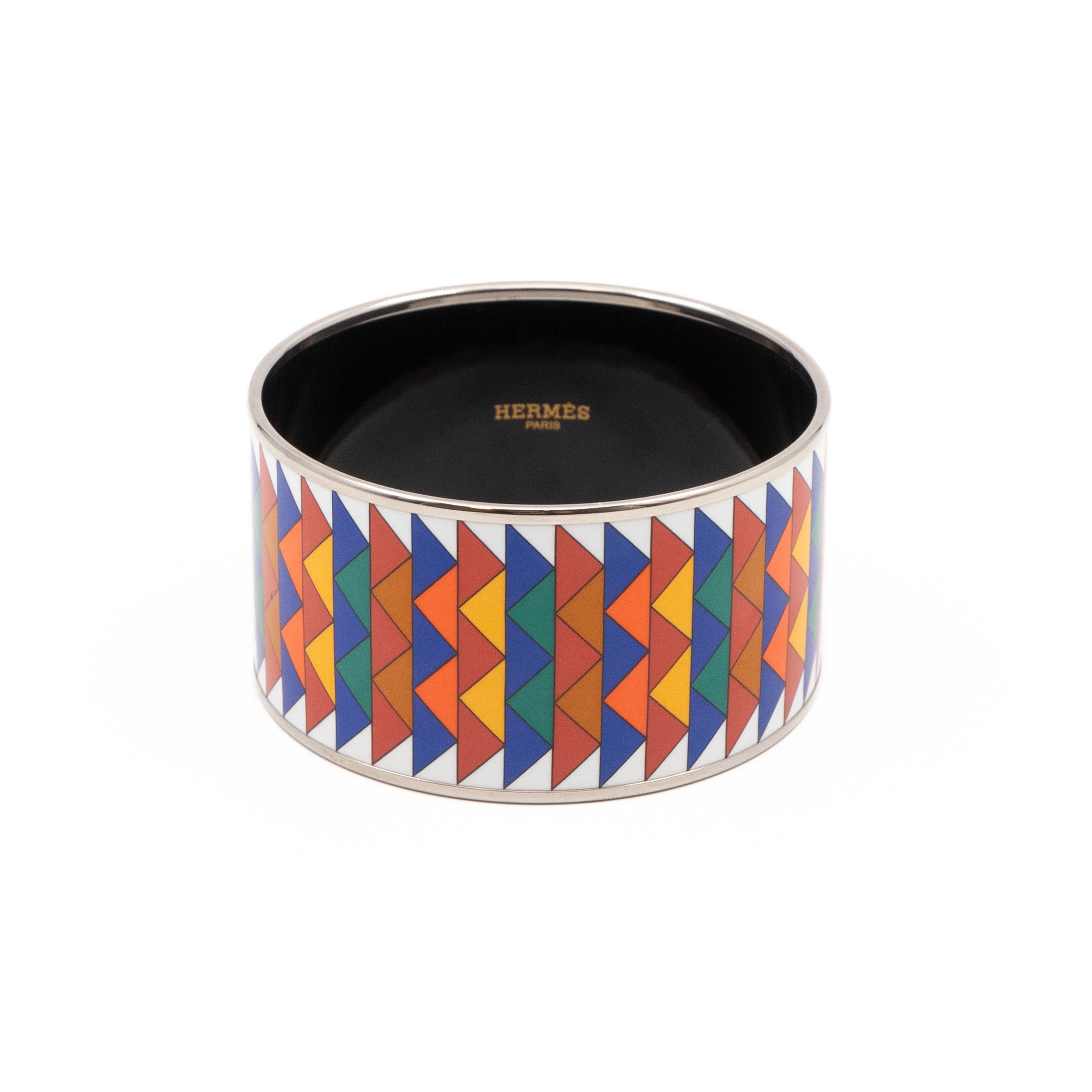 Triangles Mosaic Enamel Bangle Extra Wide Multicolor