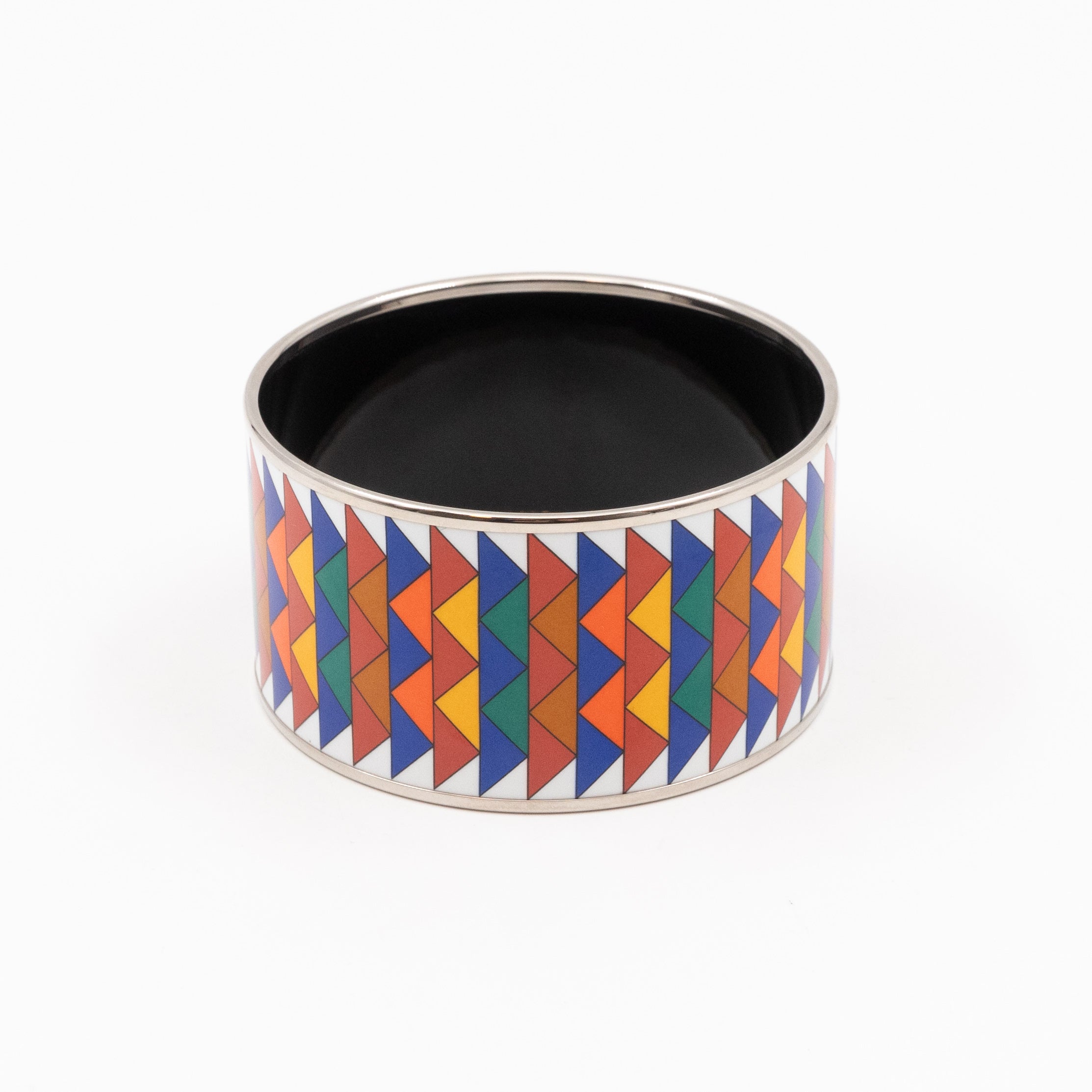 Triangles Mosaic Enamel Bangle Extra Wide Multicolor