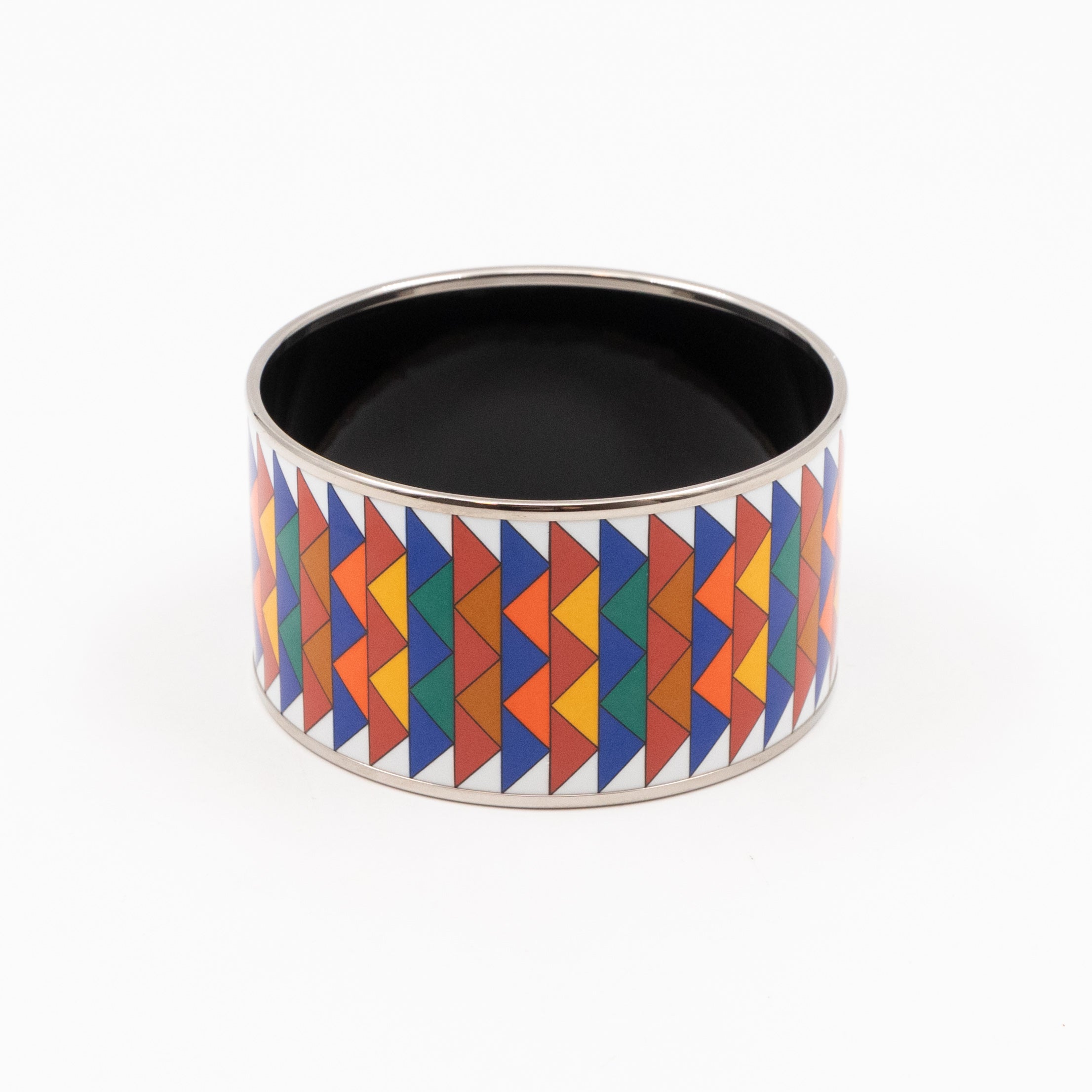 Triangles Mosaic Enamel Bangle Extra Wide Multicolor