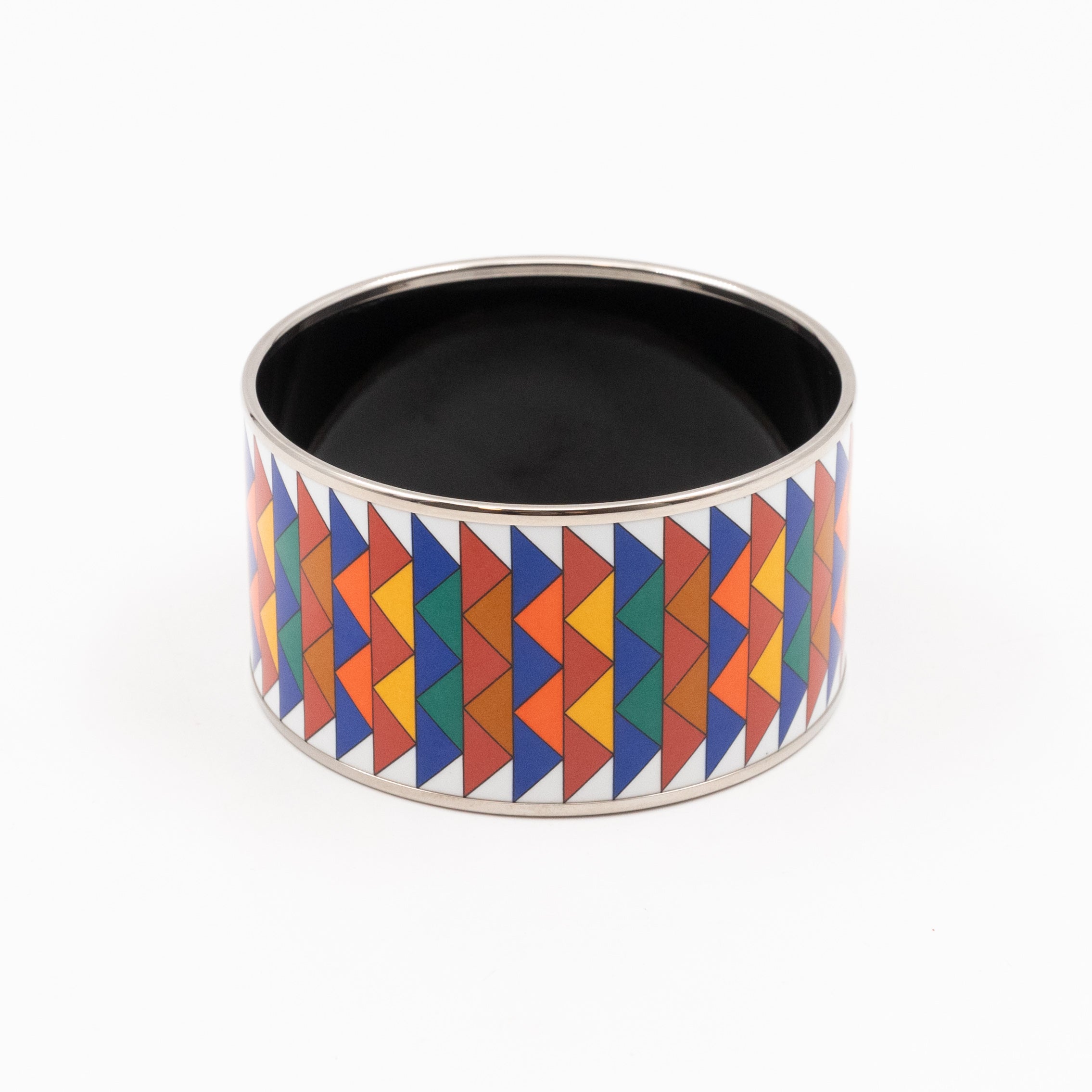 Triangles Mosaic Enamel Bangle Extra Wide Multicolor