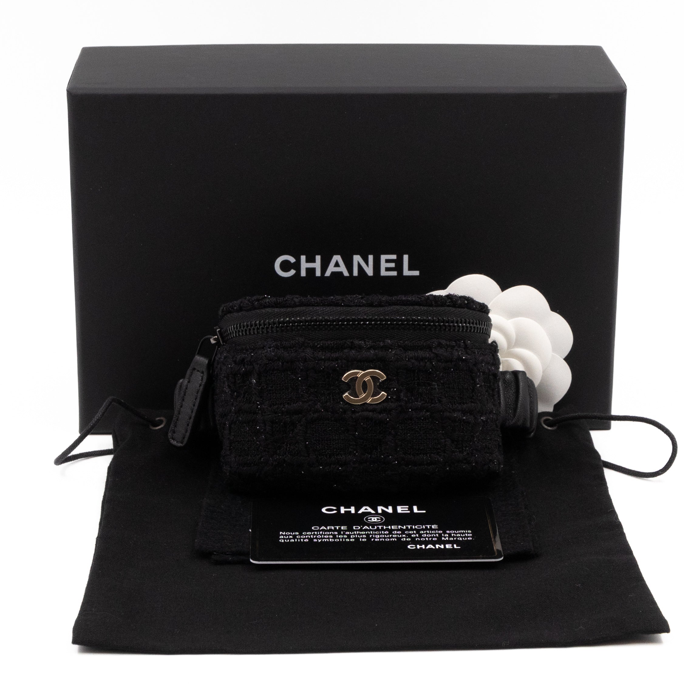 CC Arm Coin Purse Black Tweed