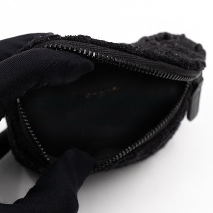 Chanel CC Arm Coin Purse Wrist Pouch Black Tweed – Queen Station