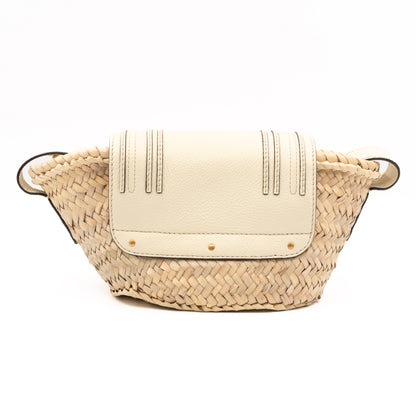 Small Marcie Wicker Straw Basket White