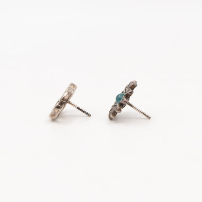 Double G Flower Stud Earrings 925 Silver