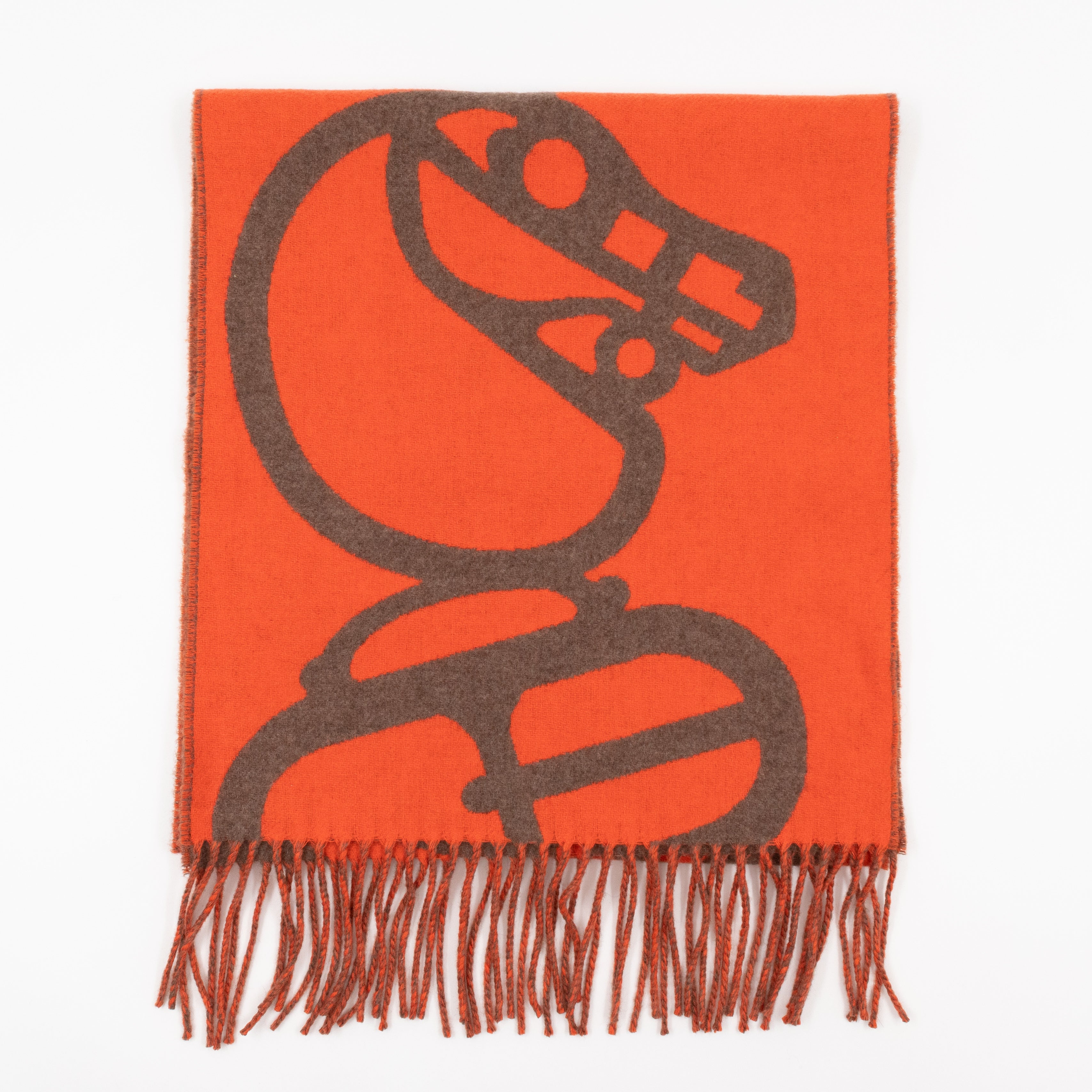 Boucles et Camails Muffler Cashmere Scarf Corail Écorce