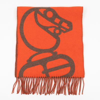 Boucles et Camails Muffler Cashmere Scarf Corail Écorce