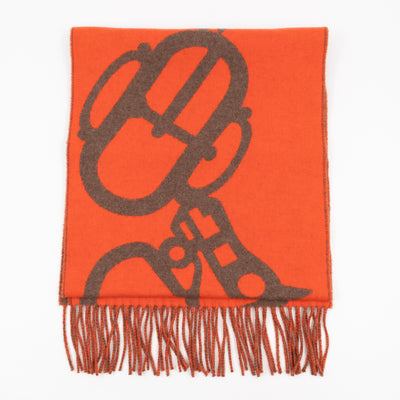 Boucles et Camails Muffler Cashmere Scarf Corail Écorce