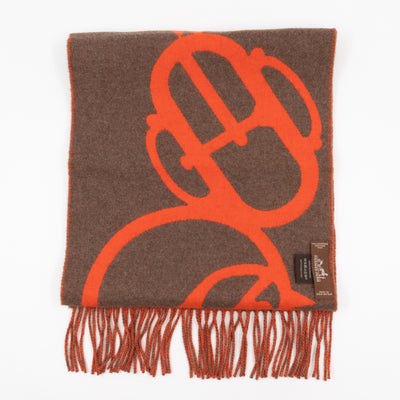 Boucles et Camails Muffler Cashmere Scarf Corail Écorce