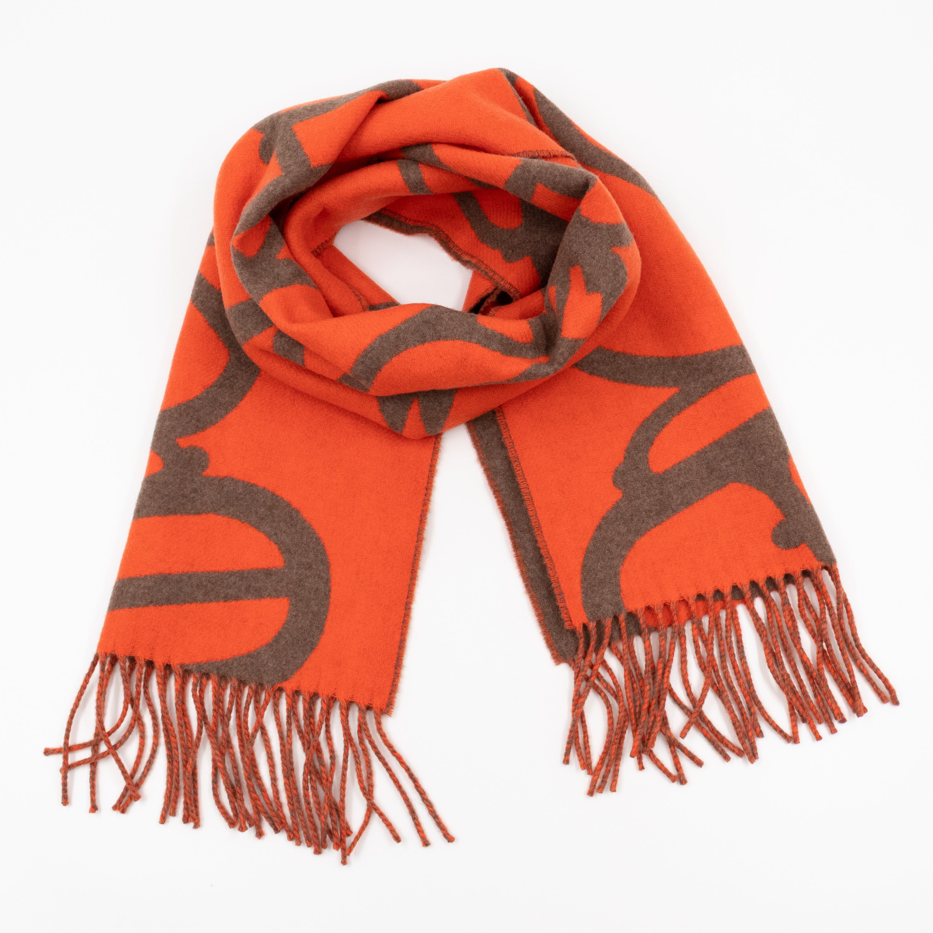 Boucles et Camails Muffler Cashmere Scarf Corail Écorce