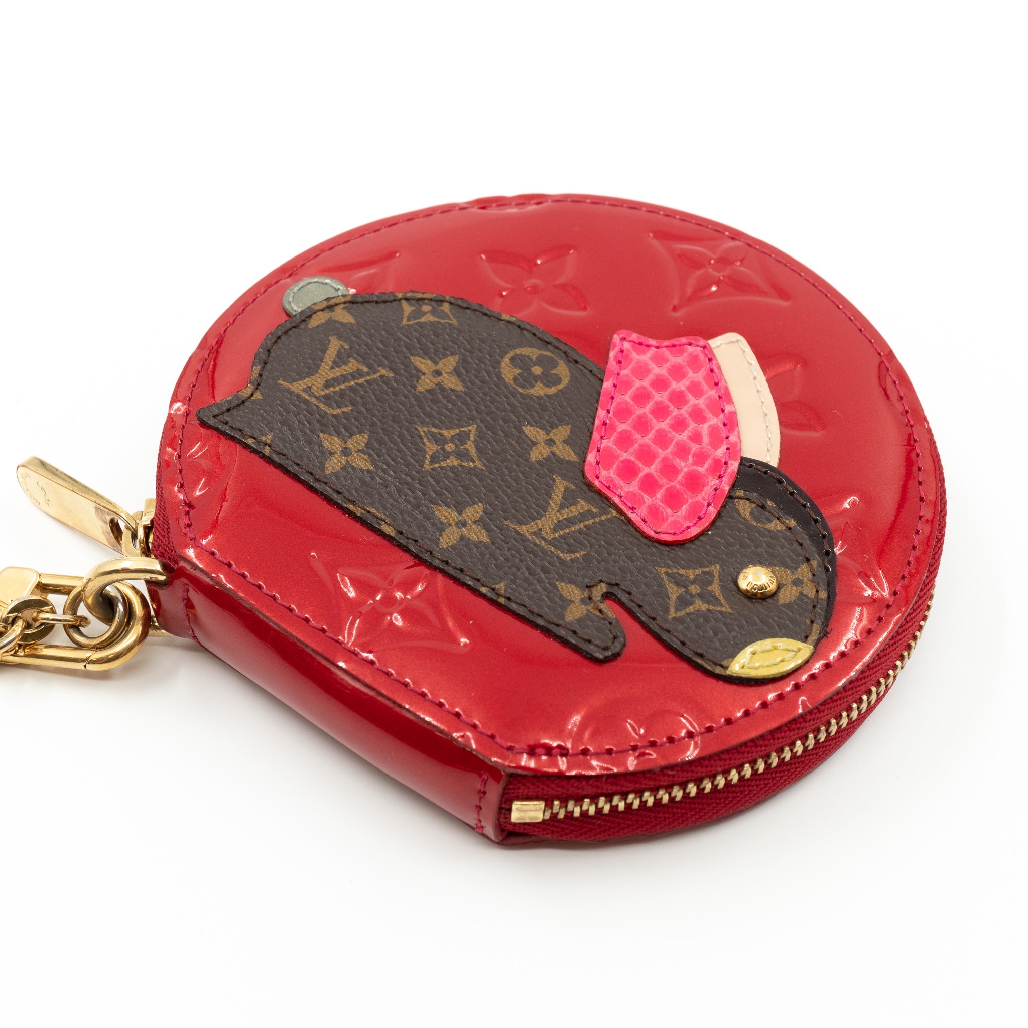 Coin Purse Animaux Vernis Red