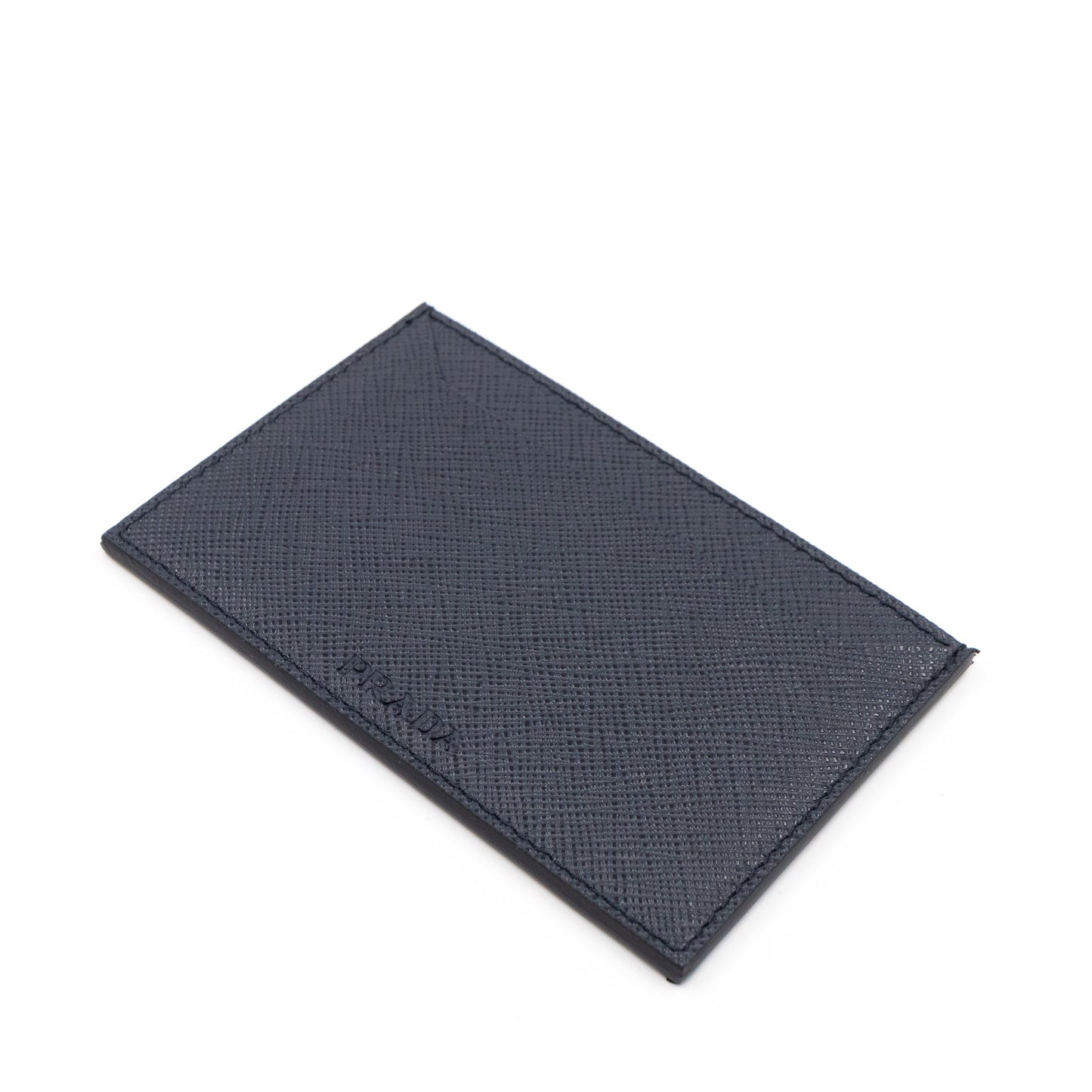 Card Case Wallet Greche Blue Saffiano