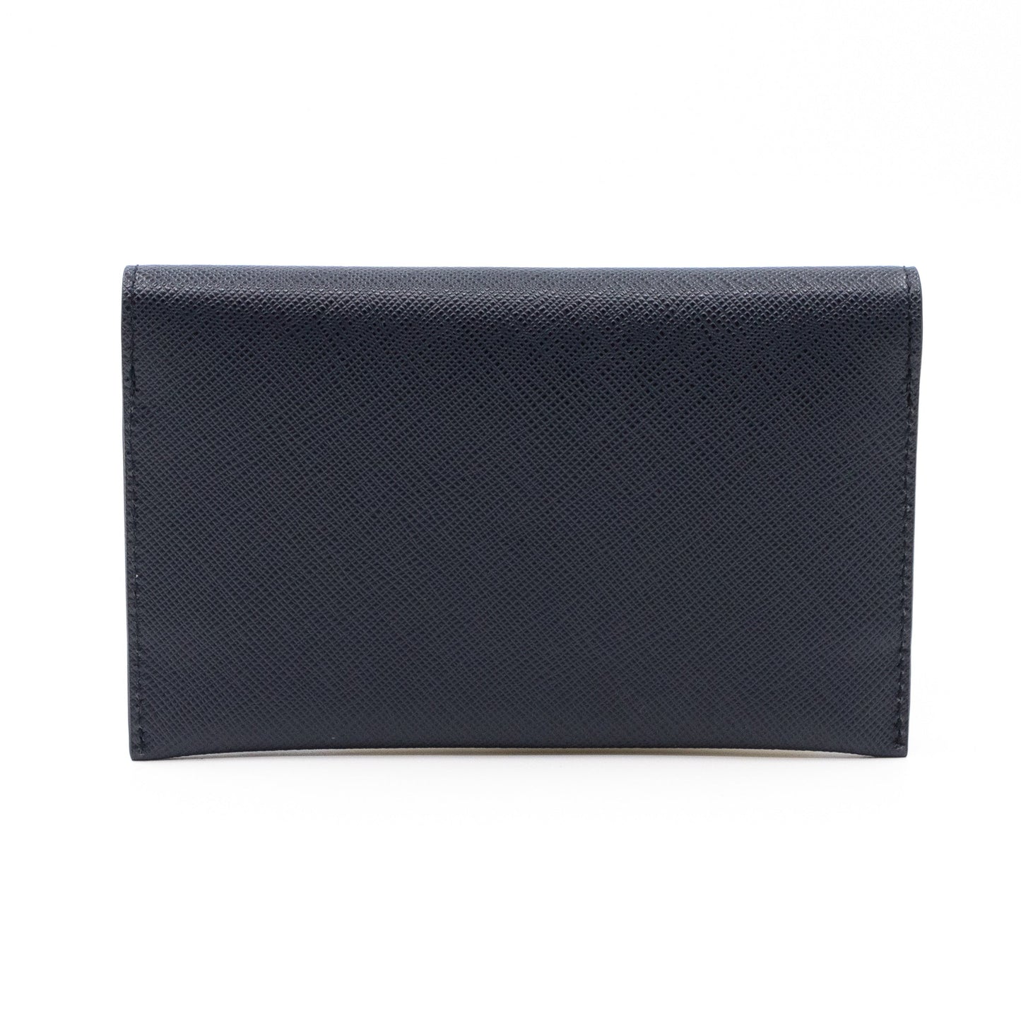 Card Case Wallet Greche Blue Saffiano