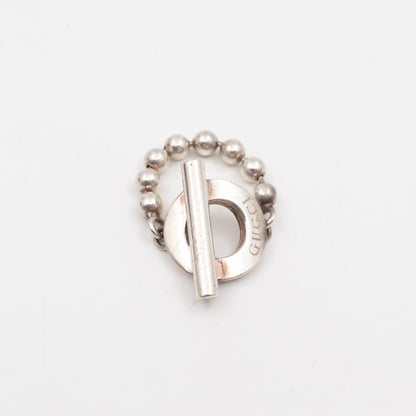 Boule Bead Toggle Striped Ring 925 Silver