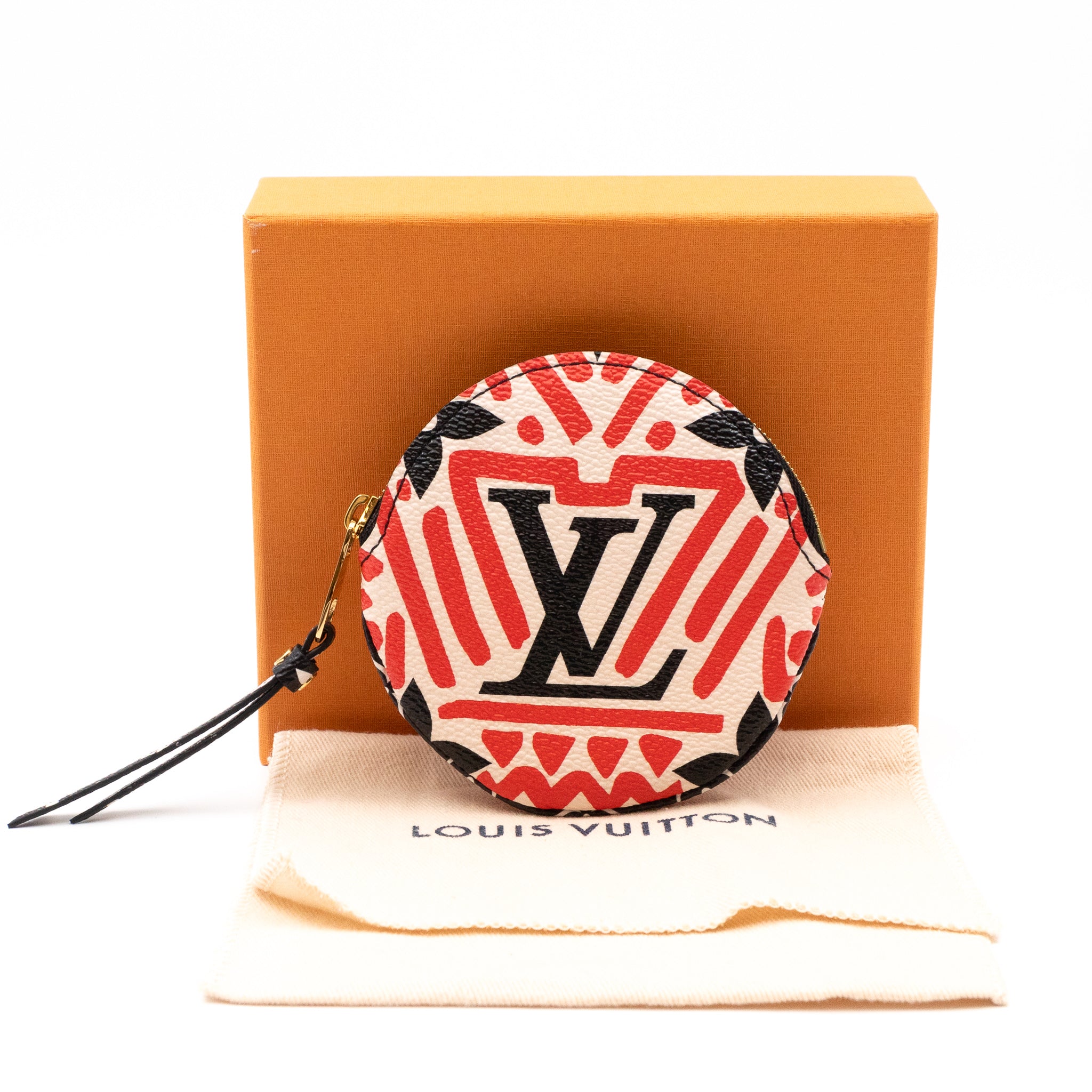 Round Coin Purse Crafty Cream & Red