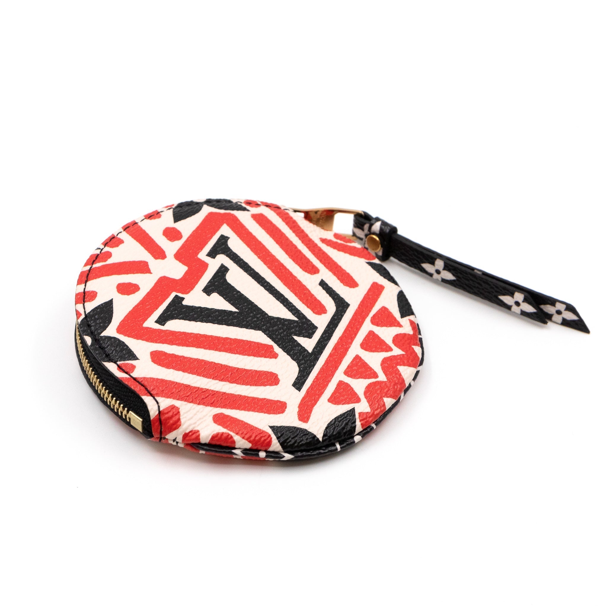 Round Coin Purse Crafty Cream & Red