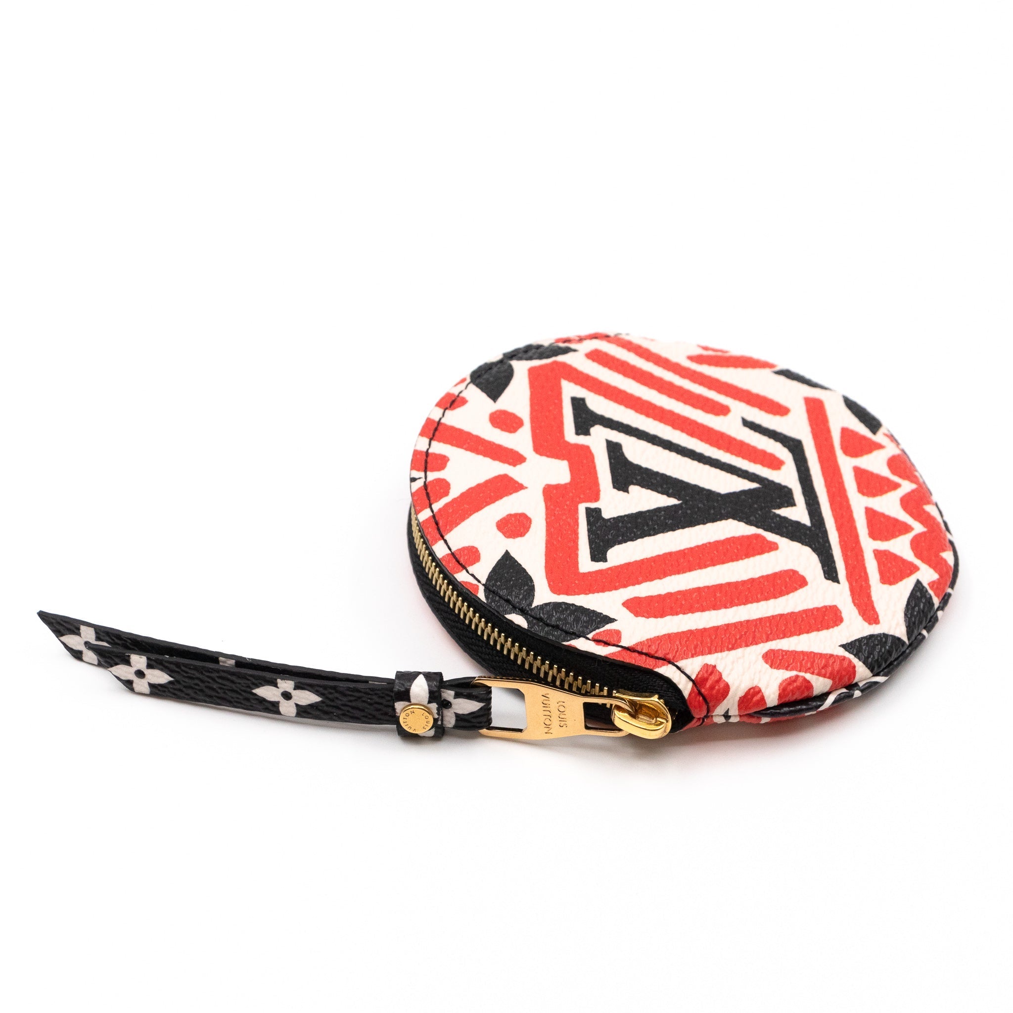 Round Coin Purse Crafty Cream & Red