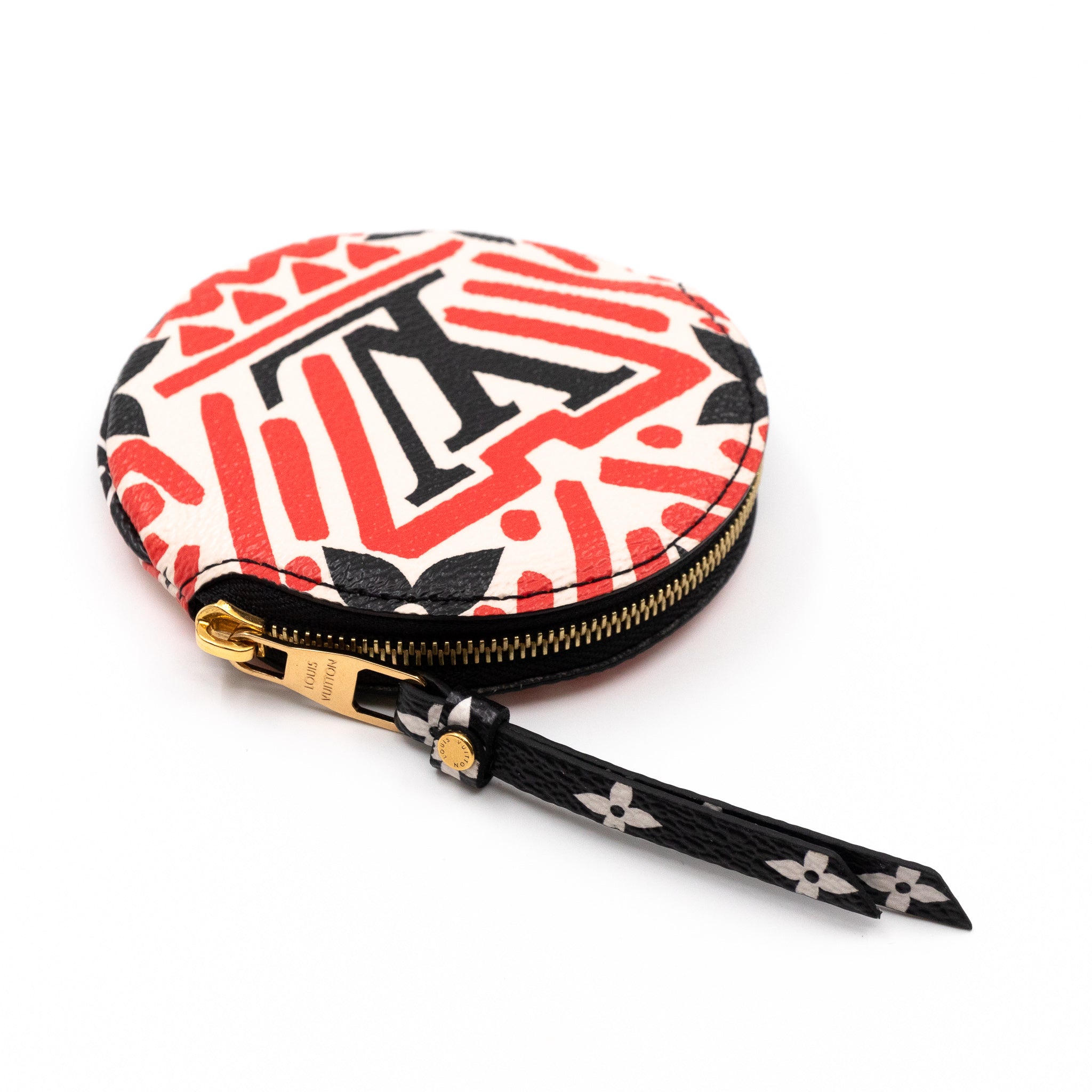 Round Coin Purse Crafty Cream & Red