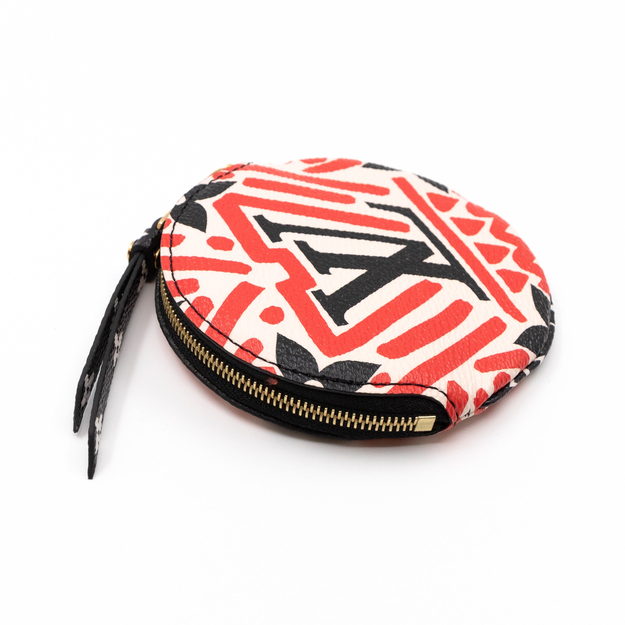 Round Coin Purse Crafty Cream & Red