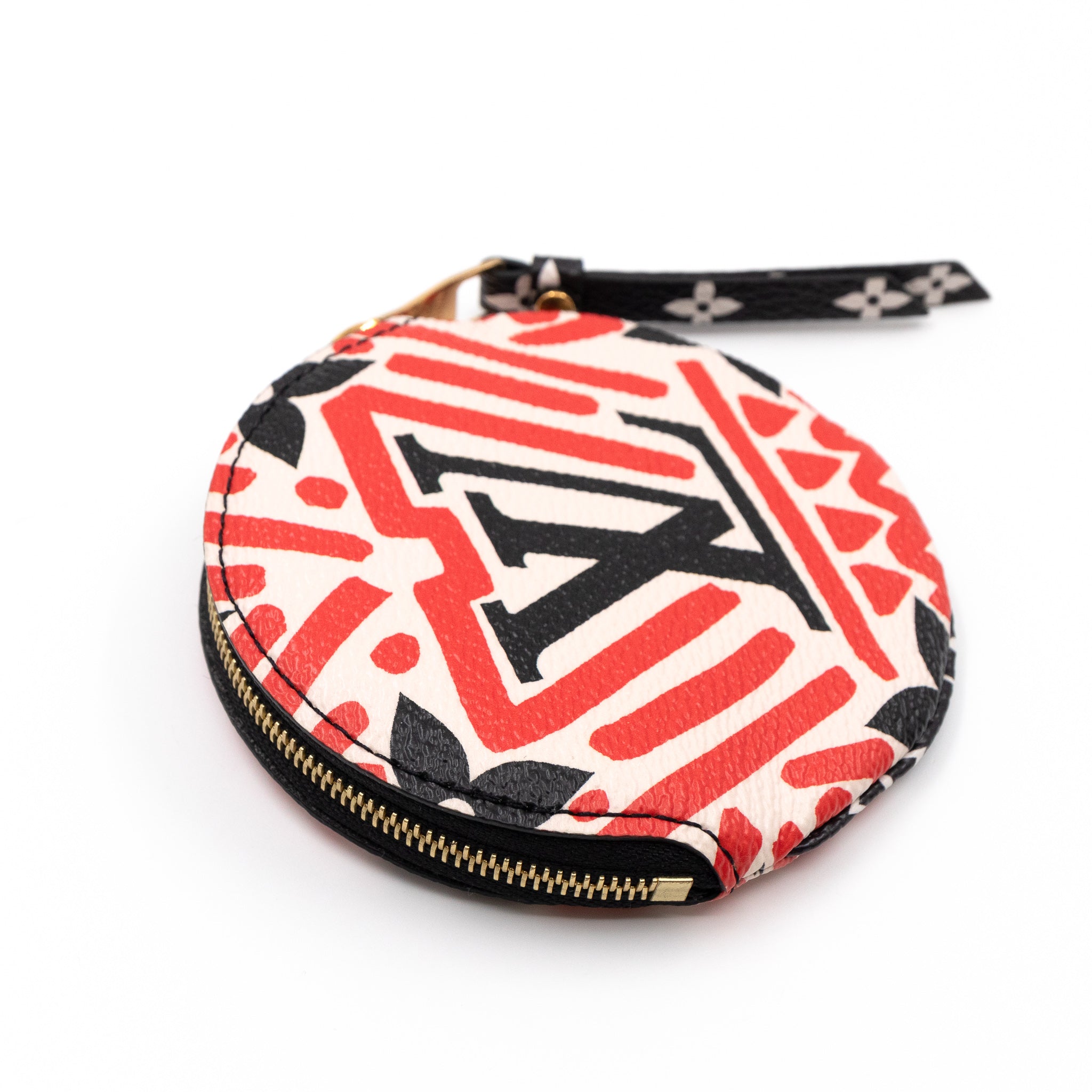 Round Coin Purse Crafty Cream & Red