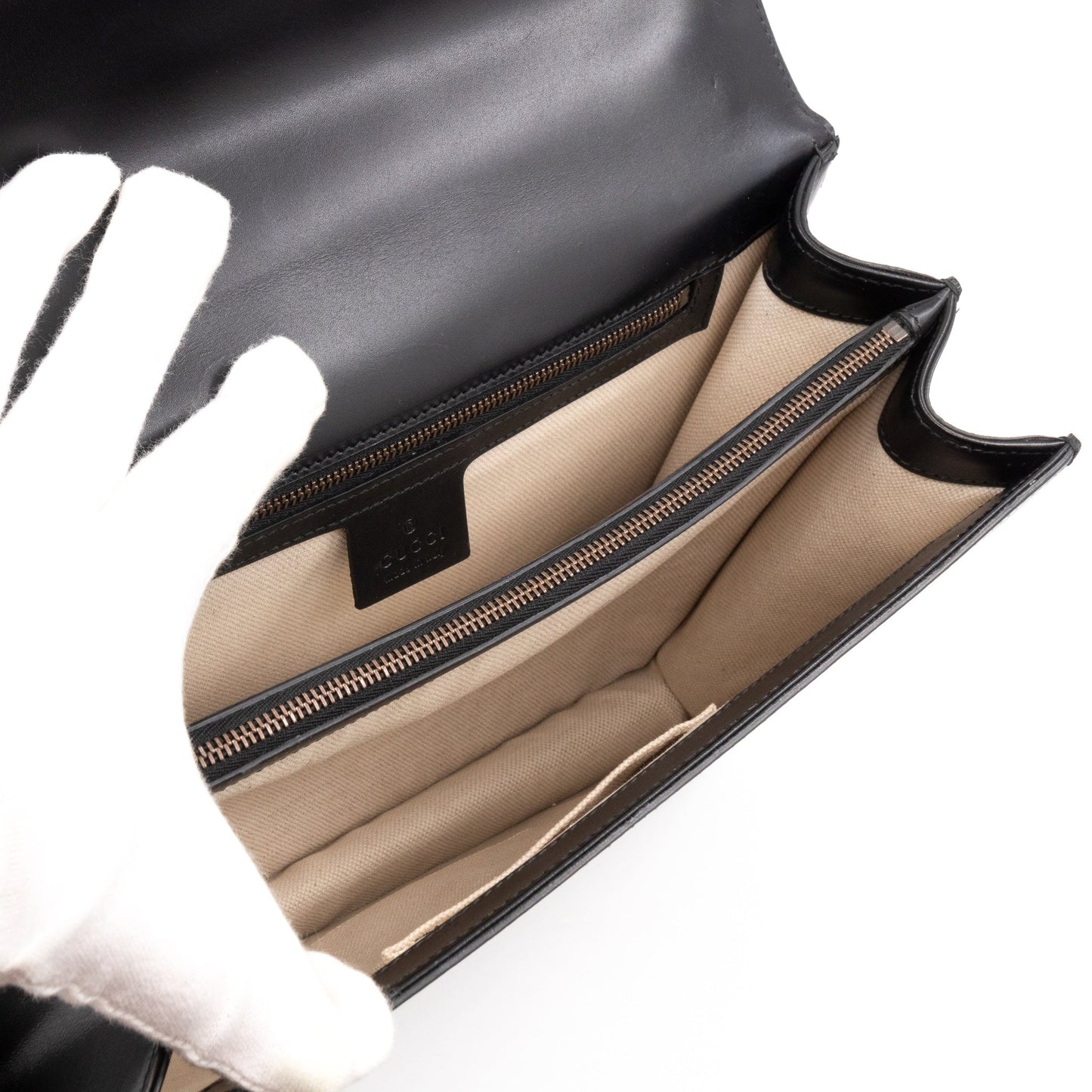 GG Marmont Heart Large Shoulder Bag Black Leather