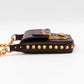 Studded Crossbody Phone Bag Brown Leather