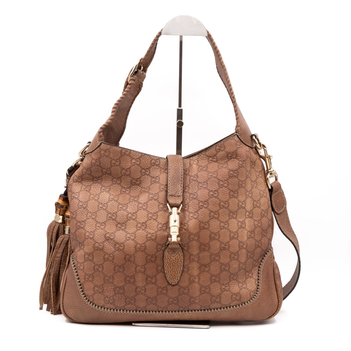 New Jackie Hobo Bag Brown Guccissima Leather