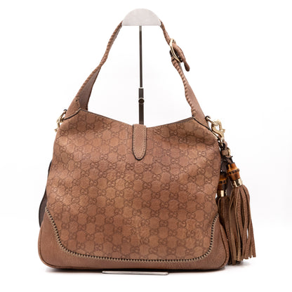 New Jackie Hobo Bag Brown Guccissima Leather