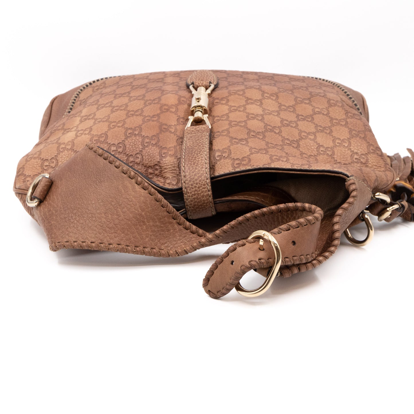 New Jackie Hobo Bag Brown Guccissima Leather