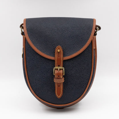 Vintage Crossbody Bag Blue Leather