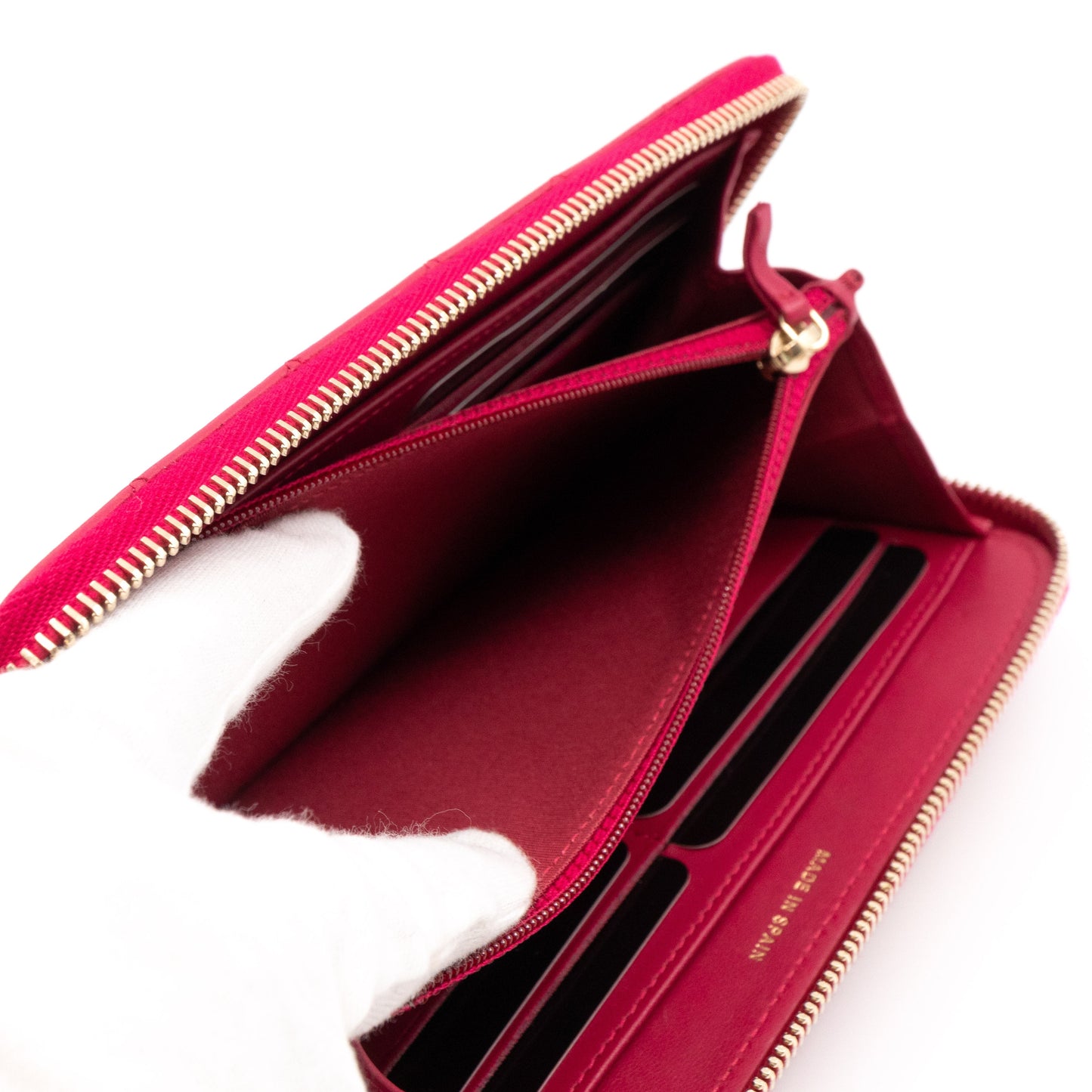 Trendy CC Zip Around Wallet Red Leather