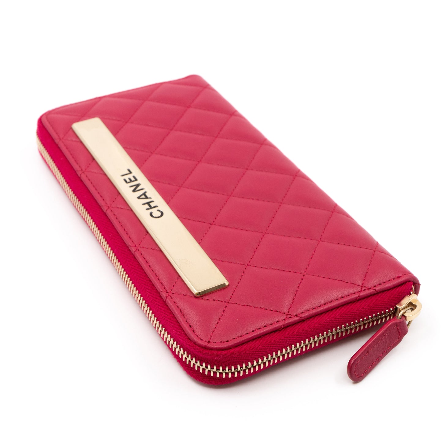 Trendy CC Zip Around Wallet Red Leather