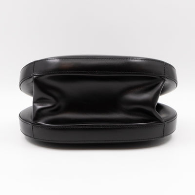 Anagram Round Top Handle Bag Black Calfskin