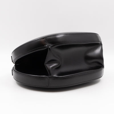 Anagram Round Top Handle Bag Black Calfskin