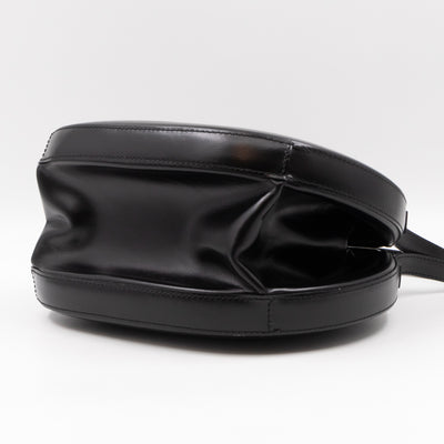 Anagram Round Top Handle Bag Black Calfskin
