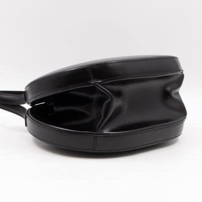 Anagram Round Top Handle Bag Black Calfskin
