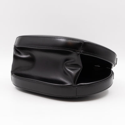 Anagram Round Top Handle Bag Black Calfskin