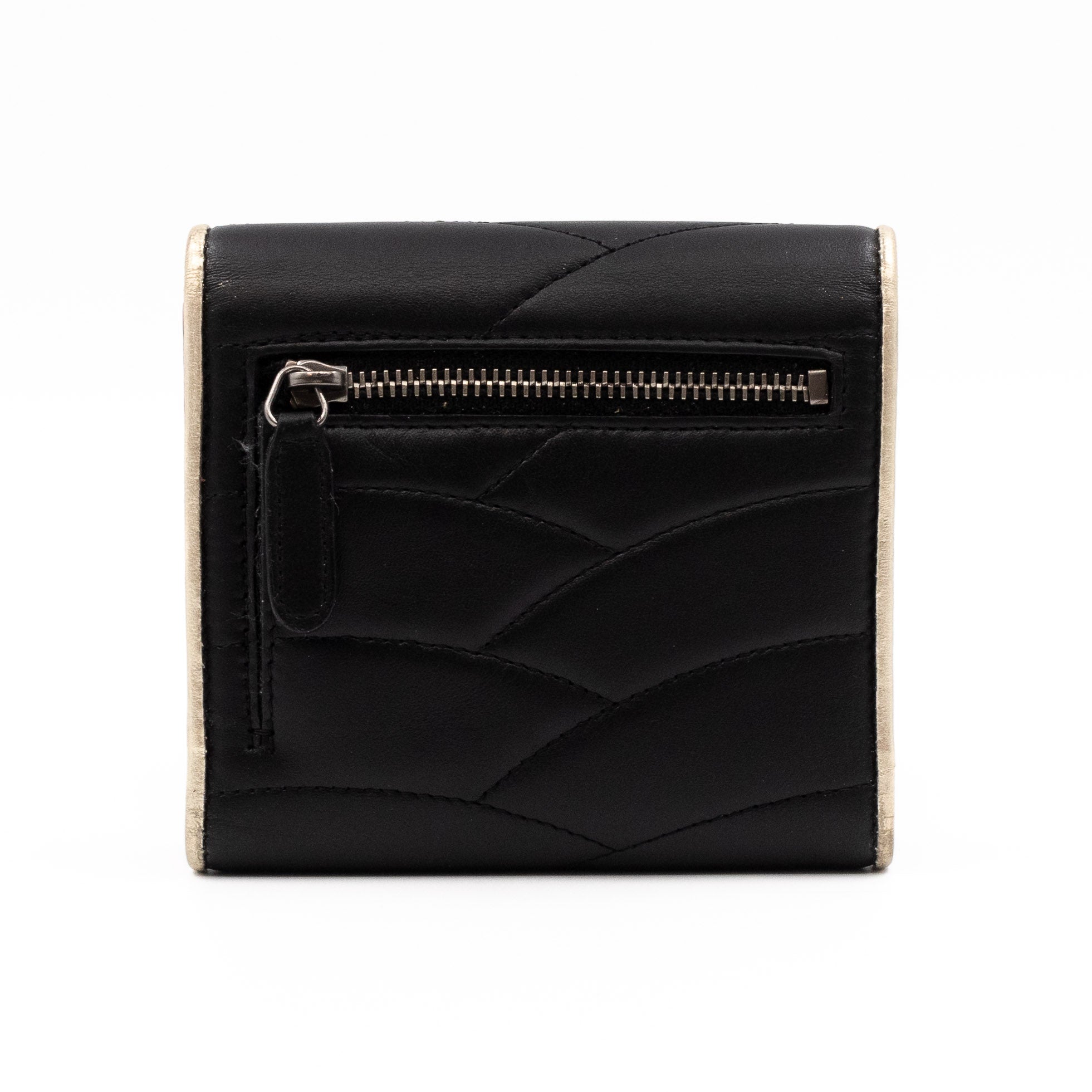 Pagoda Small Flap Wallet Black Leather
