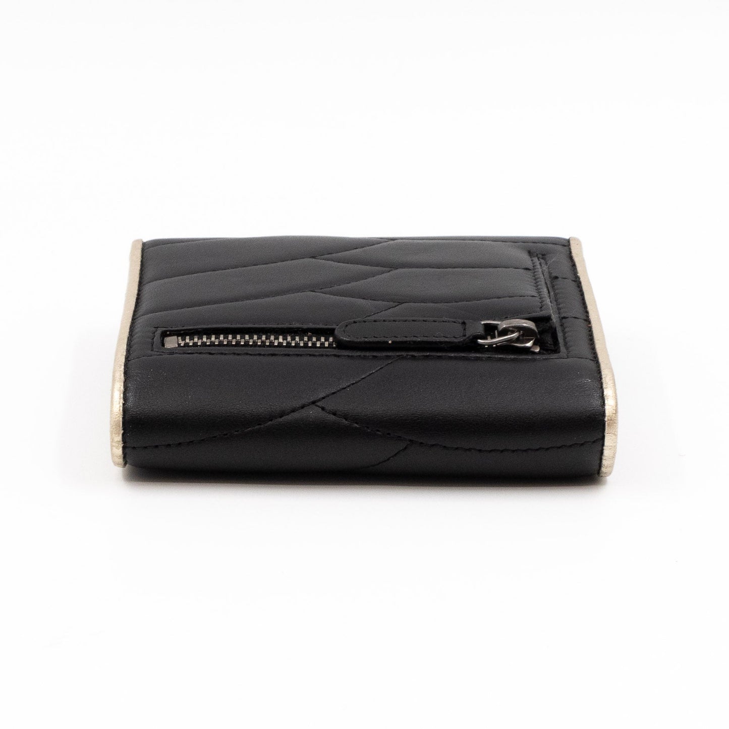 Pagoda Small Flap Wallet Black Leather