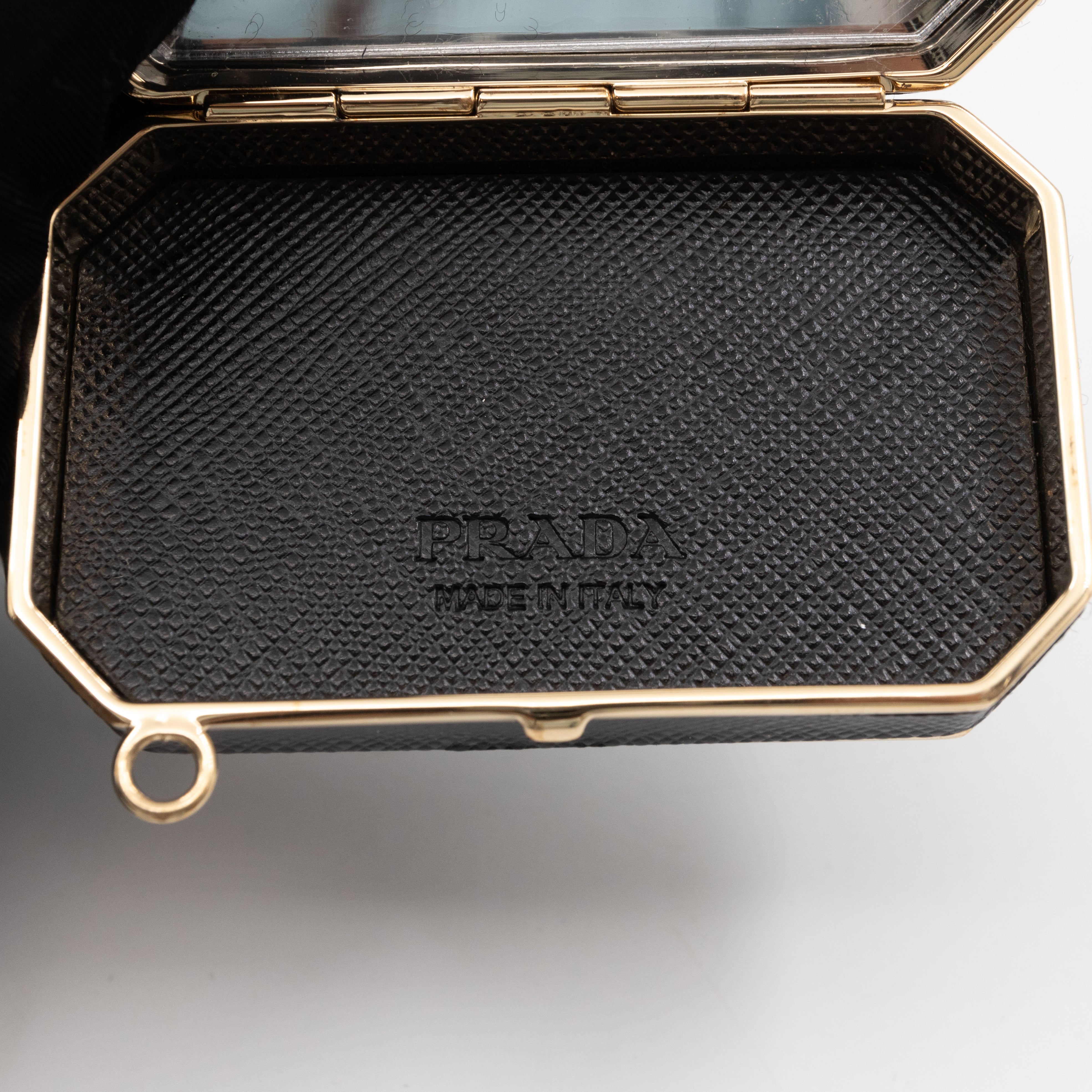 Vanity Case Black Nylon Saffiano Leather