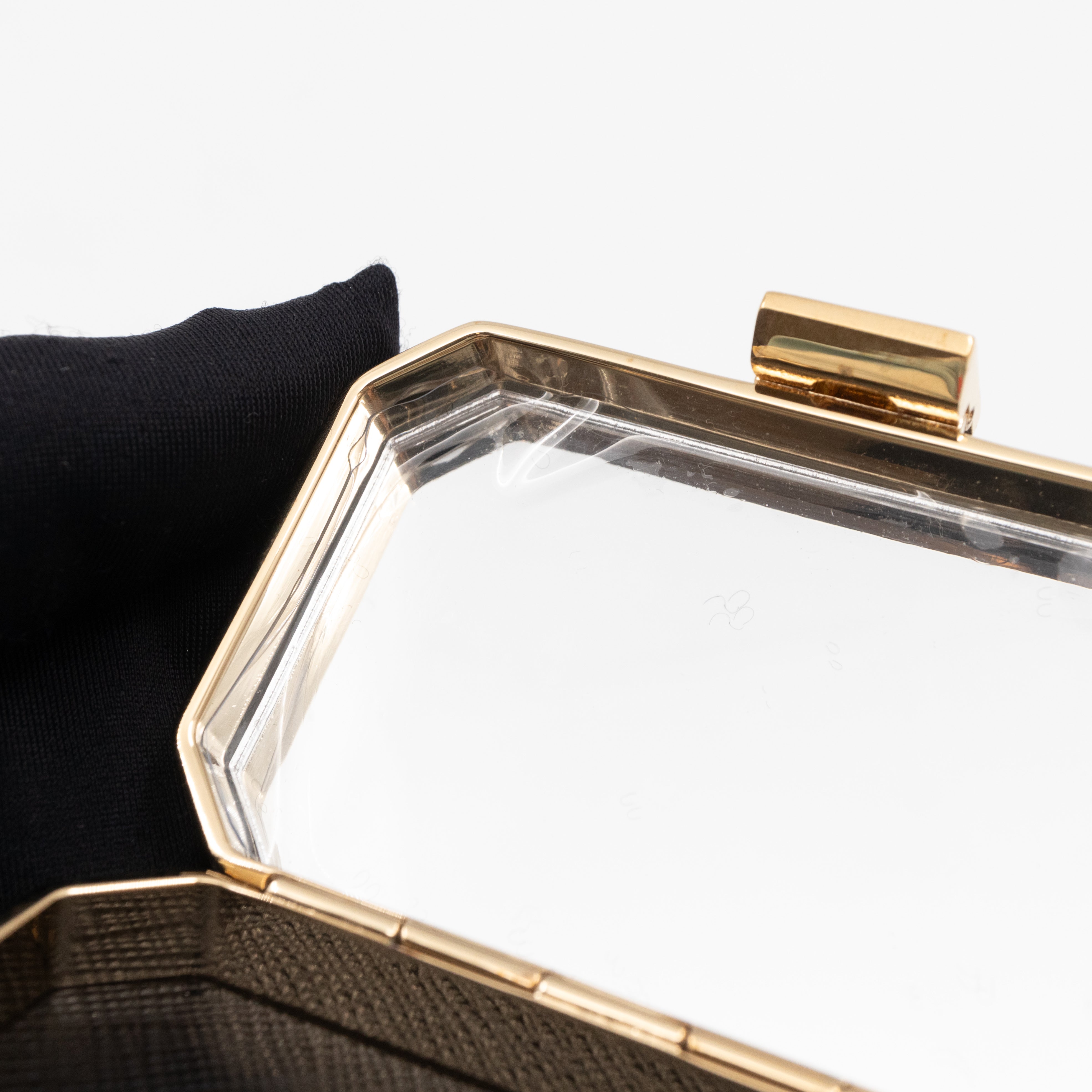 Vanity Case Black Nylon Saffiano Leather