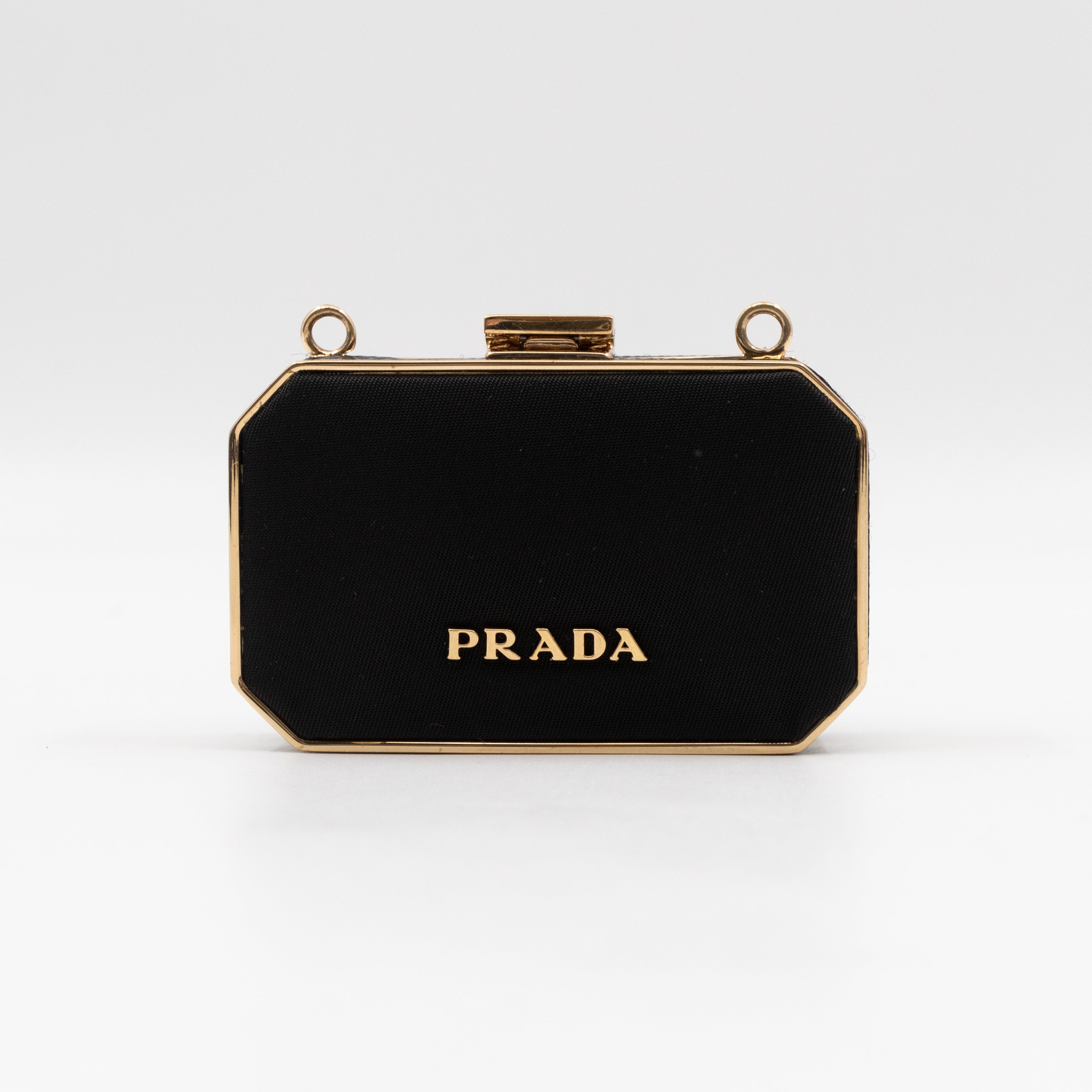 Vanity Case Black Nylon Saffiano Leather