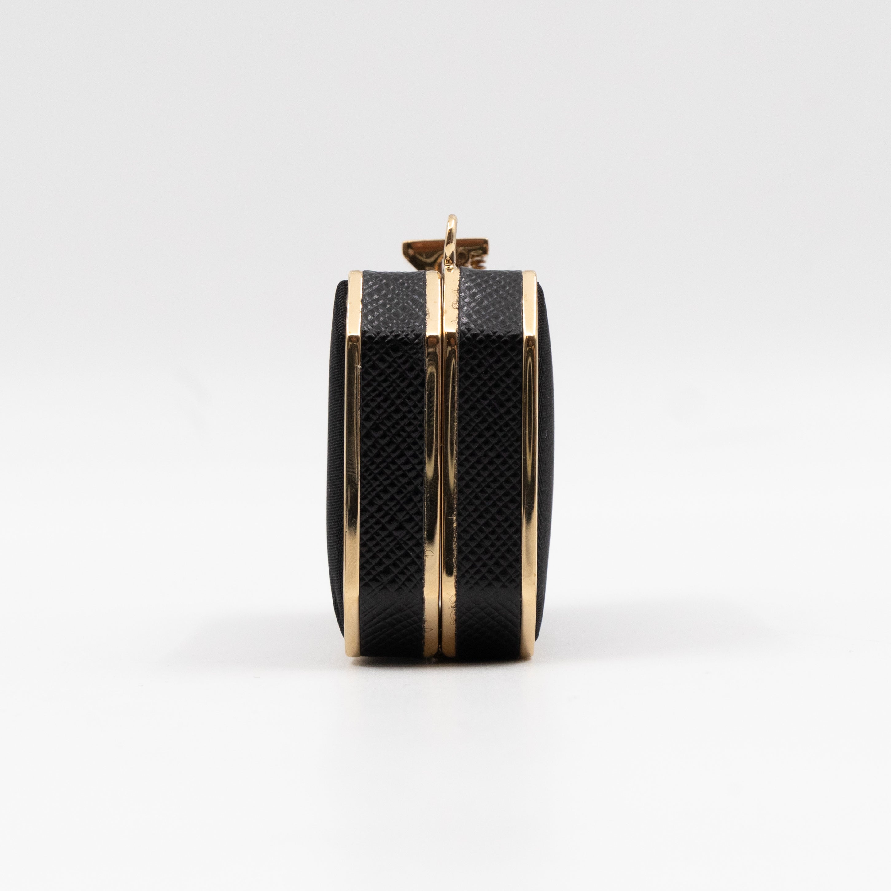 Vanity Case Black Nylon Saffiano Leather
