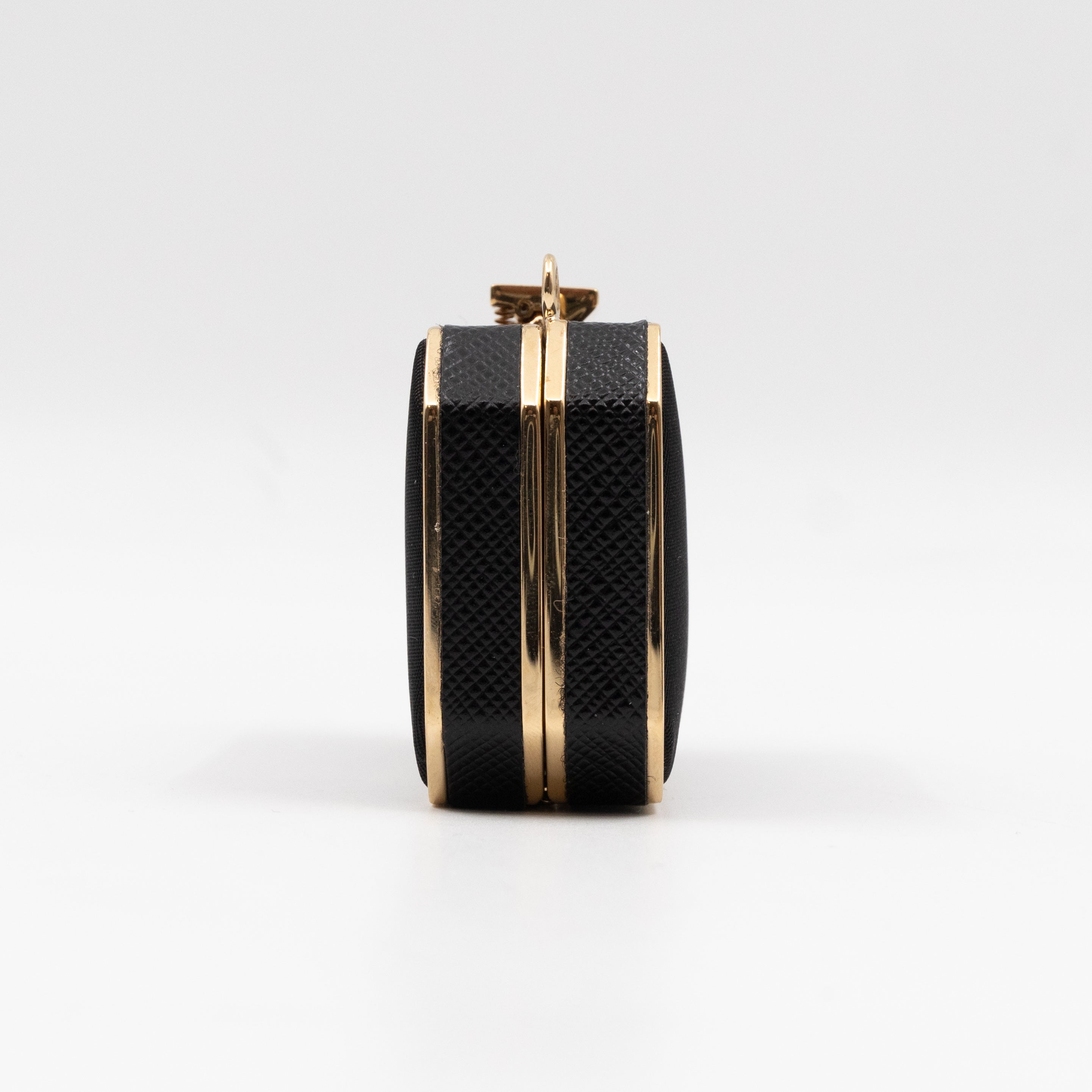 Vanity Case Black Nylon Saffiano Leather