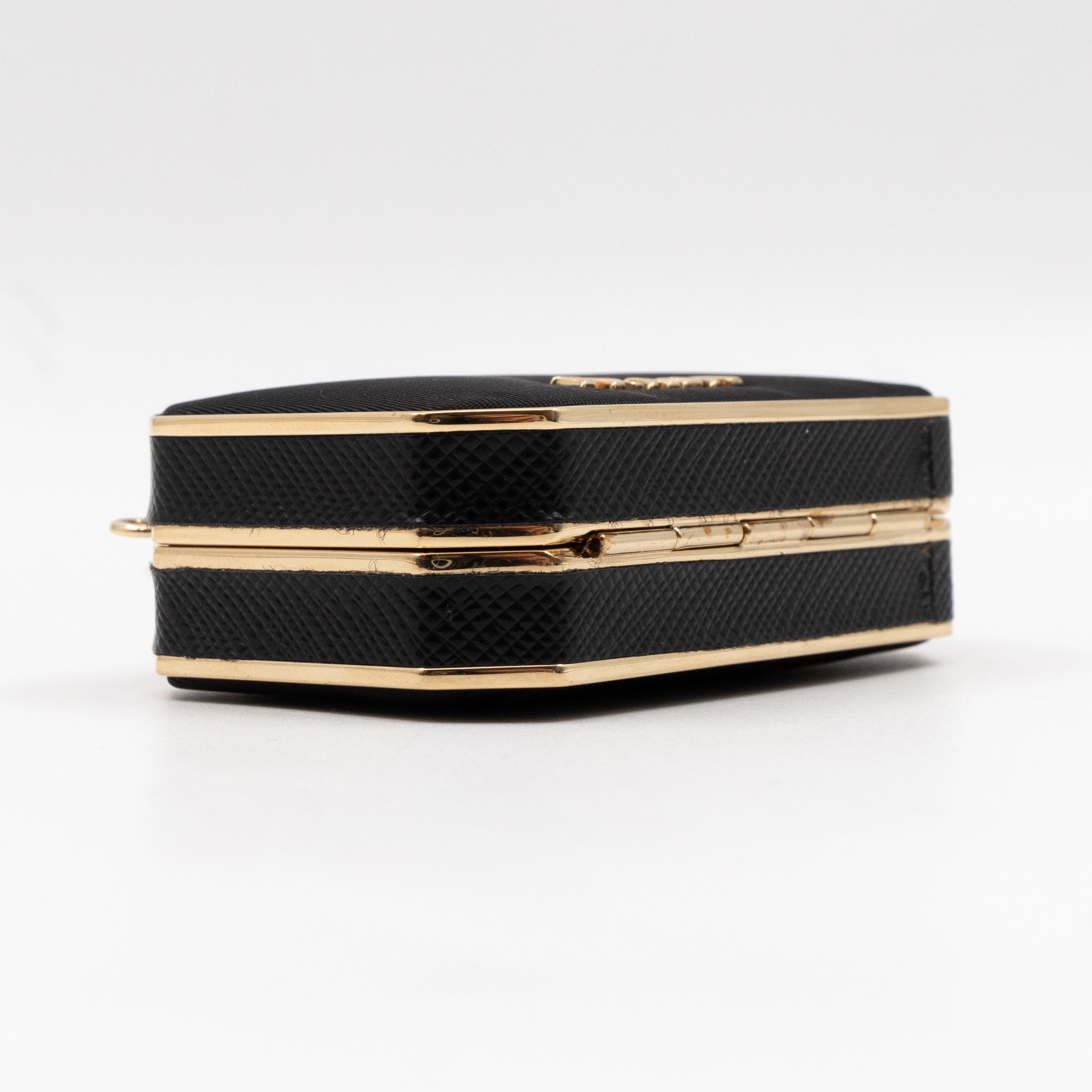 Vanity Case Black Nylon Saffiano Leather