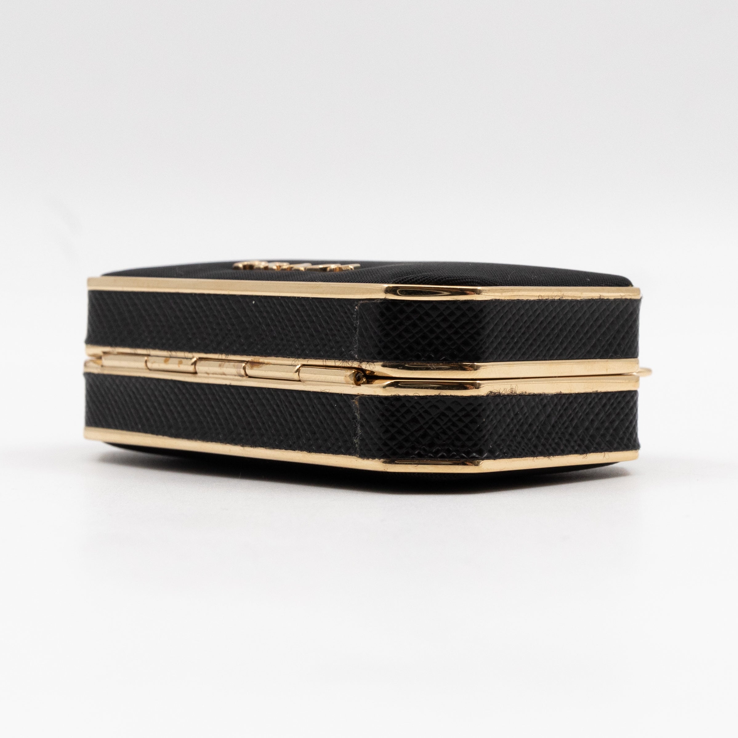 Vanity Case Black Nylon Saffiano Leather