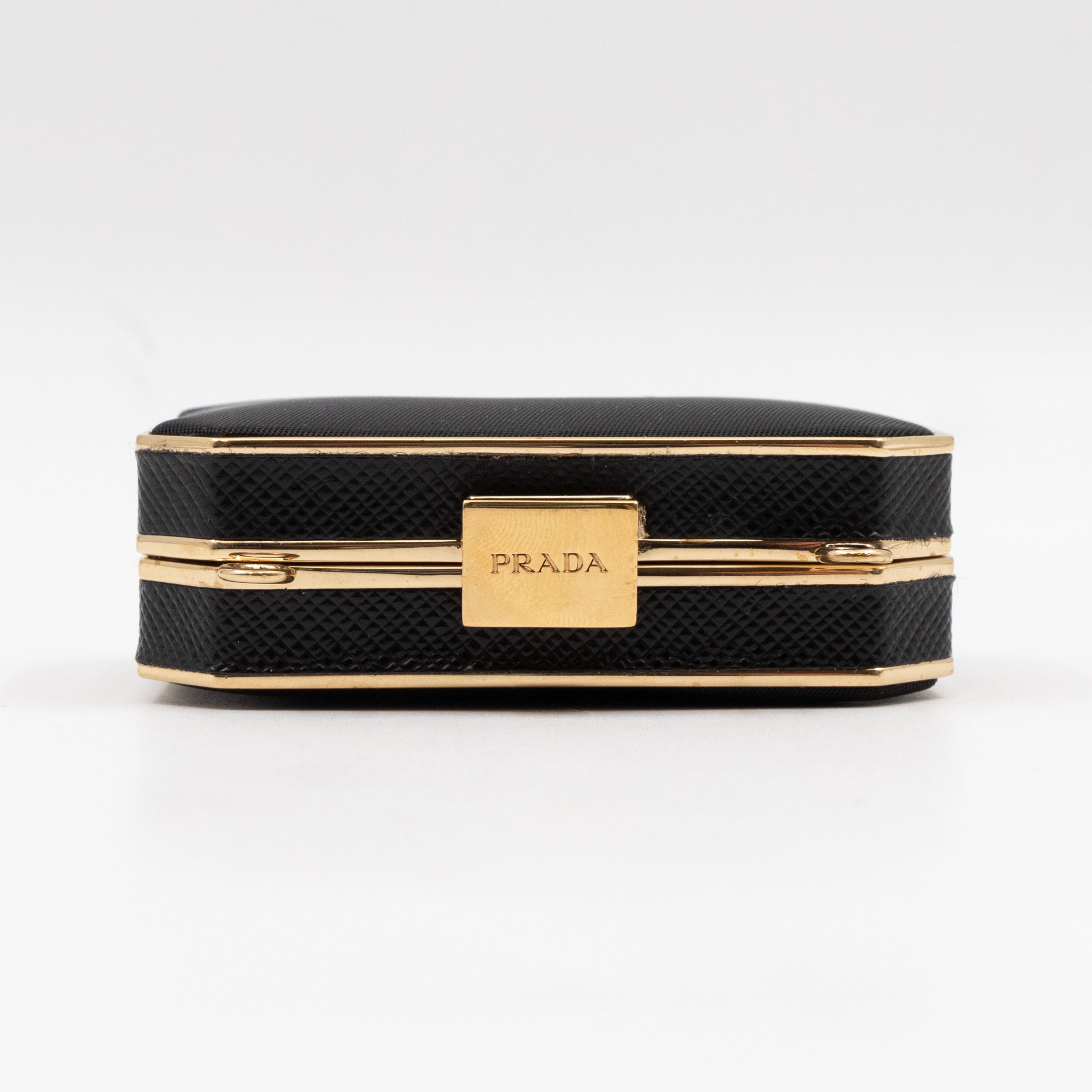 Saffiano prada vanity belt with online case