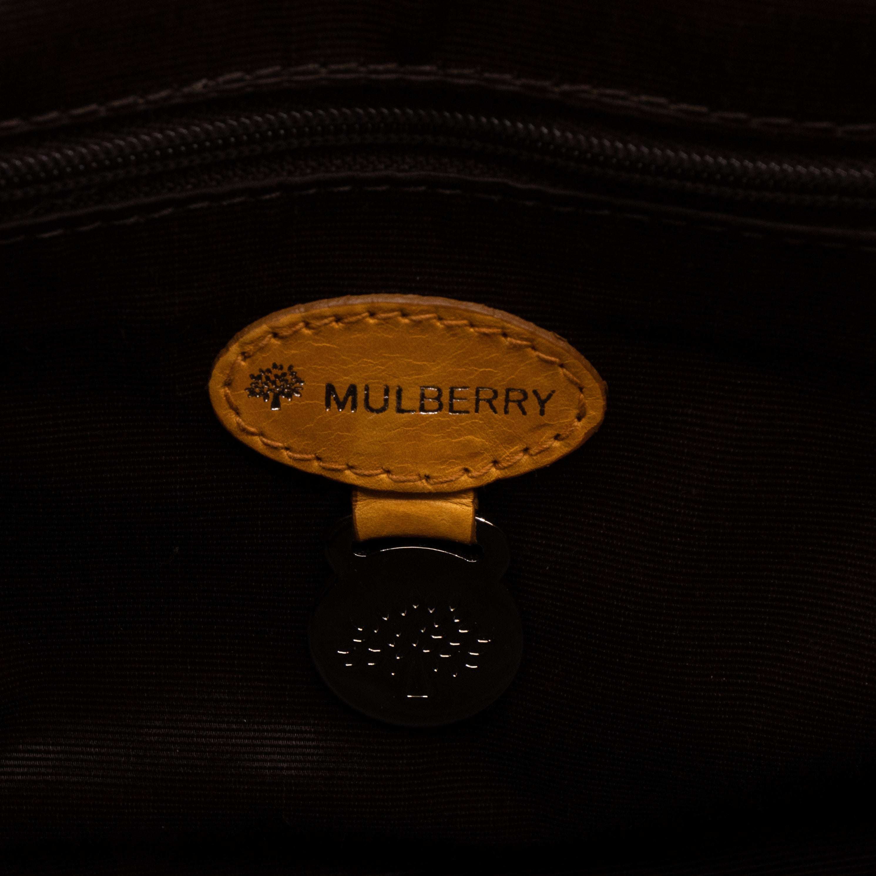 Small Poppy Shoulder Bag Zippers Yellow Antique Leather
