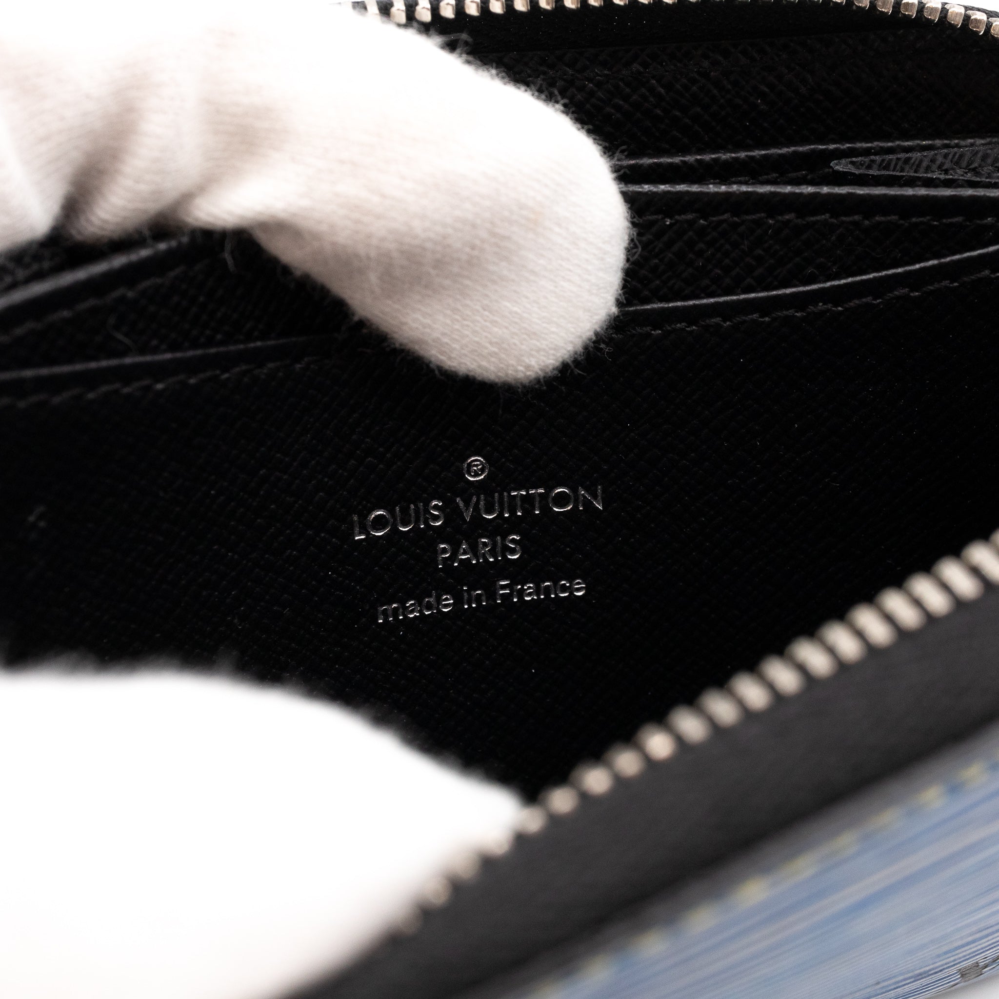 Zippy Coin Purse Epi Leather Denim
